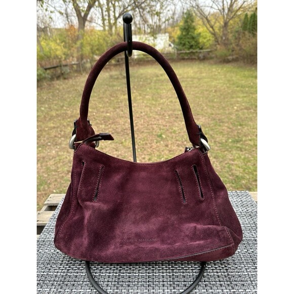 Vintage Andrea Mabiani Italian Suede Shoulder Bag – Bordeaux Wine  Made in Italy - Picture 15 of 16